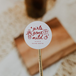 Modern Script Girls Gone Mild Spa Meisjesuitje Ronde Sticker