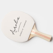 Modern Script Girly Monogram Eenvoudige Vrouwelijk Tafeltennisbatje (Zijkant)