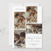 Modern script glorie aan God Kerst religieus Feestdagenkaart (Voorkant)