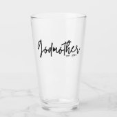 Modern Script Godmother Established Date Glass Cup Glas (Voorkant)