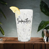 Modern Script Godmother Established Date Glass Cup Glas