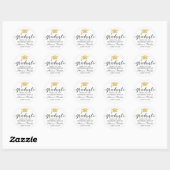 Modern Script Gold Afstuderen Pet | Dank u wel Ronde Sticker (Vel)