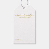 Modern Script Gold bruiloft advies & wensen Cadeaulabel (Voorkant)