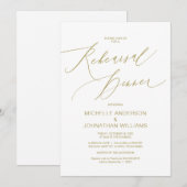 Modern script, Gold, bruiloft, repetitie Kaart (Voorkant / Achterkant)