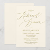 Modern script, Gold, bruiloft, repetitie Kaart (Voorkant / Achterkant)