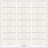 Modern script | Gold Cream Guest-Adresetiketten Sticker (Vel)