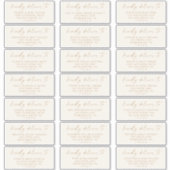 Modern script | Gold Cream Guest-Adresetiketten Sticker (Voorkant)