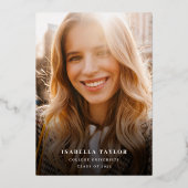 Modern Script Gold Foil Afstuderen Aankondiging (Achterkant)