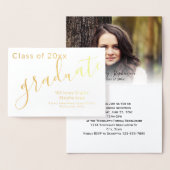 Modern Script Gold Foil Foto Afstuderen Folie Kaarten (Display)