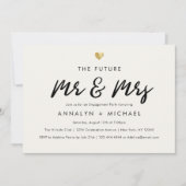 Modern Script Gold Future Mr en Mrs Verloving Kaart (Voorkant)