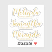 Modern Script Gold Gepersonaliseerde Naam van de b Sticker (Vel)