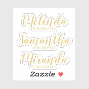 Modern Script Gold Gepersonaliseerde Naam van de b Sticker