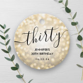 Modern Script Gold Glitter Lights 30e verjaardag Bedankjes Labels