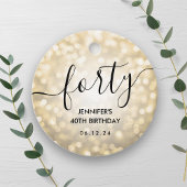 Modern Script Gold Glitter Lights 40e Verjaardag Bedankjes Labels