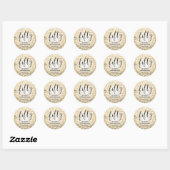 Modern Script Gold Glitter Lights 50ste verjaardag Ronde Sticker (Vel)