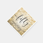 Modern Script Gold Glitter Lights 50ste verjaardag Servet (Hoek)