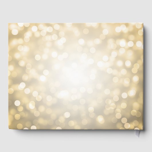 Modern Script Gold Glitter Lights 60ste verjaardag Gastenboek (Achterkant)
