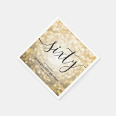 Modern Script Gold Glitter Lights 60ste verjaardag Servet (Hoek)