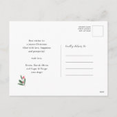 Modern Script Gold Greenery Baby eerste Kerstmis Feestdagenkaart (Achterkant)