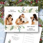 Modern Script Gold Greenery Baby eerste Kerstmis Feestdagenkaart<br><div class="desc">Moderne Manuscript Gold Greenery Baby Eerste Kerstfeestdag Kaart. Verstuur uw dierbaren warme wensen en groeten met deze elegante, chic en moderne drie (3) Foto Collage Holiday Kaart met aangepaste 'eerste Kerstmis' en 'PRETTIGE FEESTDAGEN' in moderne typografie met prachtige waterverf en gouden lijsten. Ik wens jullie allemaal een Prettige feestdagen en...</div>