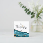 Modern Script Gold Heart Bedankt voor uw bestellin Vierkante Visitekaartje (Staand voorkant)