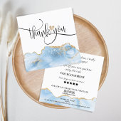 Modern Script Gold Heart Bedankt voor uw bestellin Vierkante Visitekaartje