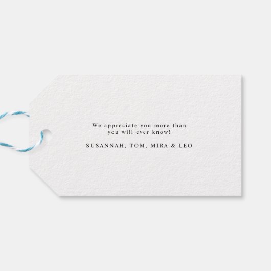 Modern Script Gold Heart Business Prettige feestda Cadeaulabel (Achterkant Horizontaal)