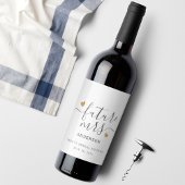 Modern Script Gold Heart Future Mrs. Vrijgezellenf Wijn Etiket