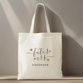 Modern Script Gold Hearts Future Mrs. Tote Bag