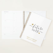 Modern Script Gold Hearts Future Mrs Wedding Planner (Display)