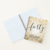 Modern Script Gold Lights 40th Birthday GASTENBOEK Notitieboek (Binnen)