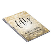 Modern Script Gold Lights 50e Verjaardag GASTENBOE Notitieboek (Rechterzijde)