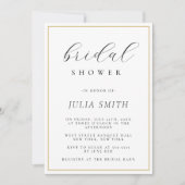 Modern Script Gold Lijst Bridal Shower Invitation Kaart (Voorkant)