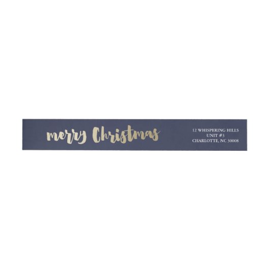 Modern Script Gold Merry-kerstterugzendadres (Individueel)