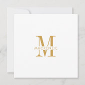 Modern Script Gold Monogram Initialen Minimal Notitiekaartje (Voorkant)