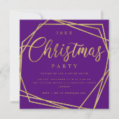 MODERN Script Gold Paars Lijst kerstfeest Kaart (Voorkant)