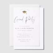 Modern Script Gold Pet Graduation Party Vellum Uitnodigingen (Offset)