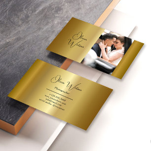 Modern Script Gold Professionele Fotograaf Visitekaartje