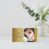 Modern Script Gold Professionele Fotograaf Visitekaartje (Staand voorkant)
