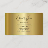 Modern Script Gold Professionele Fotograaf Visitekaartje (Achterkant)