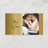 Modern Script Gold Professionele Fotograaf Visitekaartje (Voorkant)