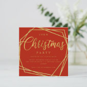 MODERN Script Gold Red Foil Lijst kerst Kaart (Staand voorkant)