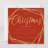 MODERN Script Gold Red Foil Lijst kerst Kaart (Voorkant)