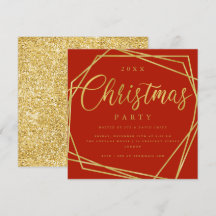 MODERN Script Gold Red Foil Lijst kerst