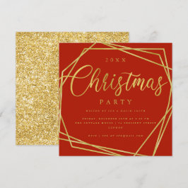 MODERN Script Gold Red Foil Lijst kerst Kaart