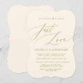 Modern script, Gold, weddenschappen Kaart (Voorkant / Achterkant)