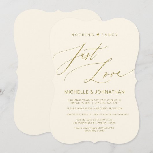 Modern script, Gold, weddenschappen Kaart (Voorkant / Achterkant)