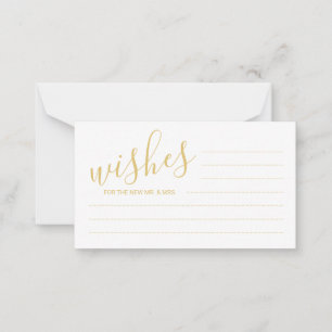 Modern Script Gold Wedding Advice en wenst Kaart