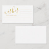 Modern Script Gold Wedding Advice en wenst Kaart (Voorkant / Achterkant)