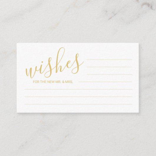 Modern Script Gold Wedding Advice en wenst Kaart (Voorkant)